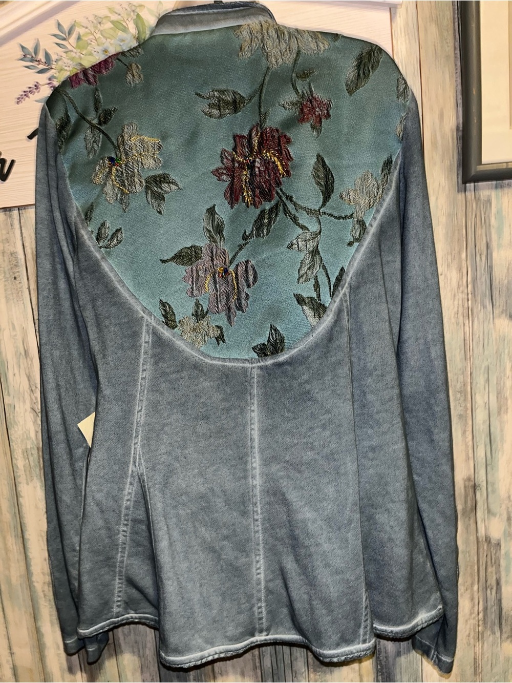 Aratta L Washed Gray Single-Button Blazer with Artistic Feature on Back - Picture 4 of 6